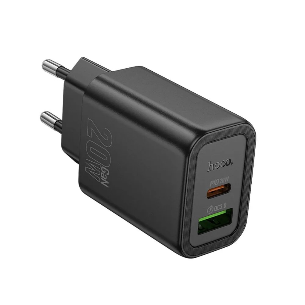 ŁADOWARKA SIECIOWA HOCO USB USB-C N61 20W PD CZARNA