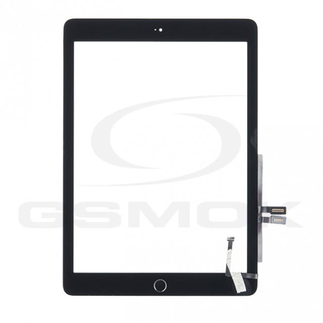 PANEL DOTYKOWY IPAD 6 / AIR 2018 (A1893, A1954) CZARNY Z TAŚMĄ KLEJĄCĄ I PRZYCISKIEM HOME