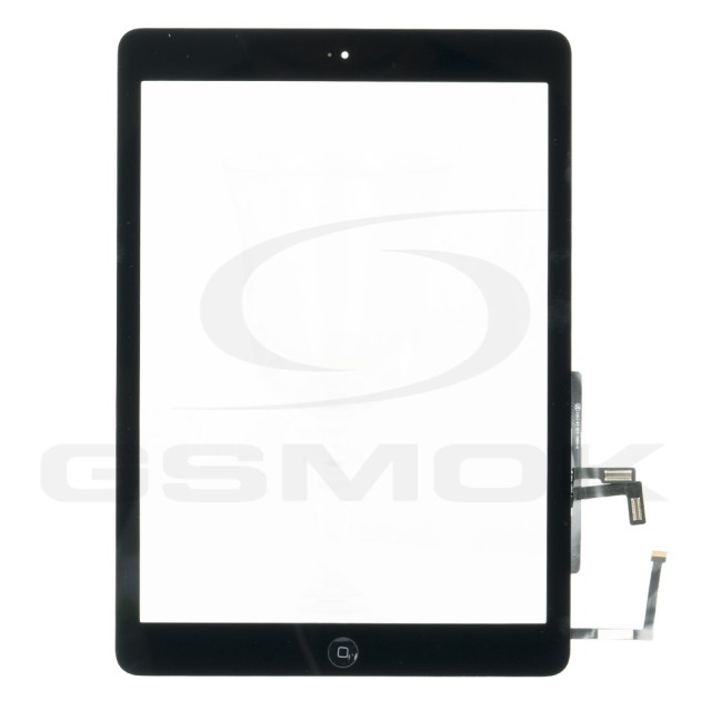 PANEL DOTYKOWY IPAD AIR (A1474, A1475, A1476) CZARNY Z TAŚMA KLEJĄCĄ I PRZYCISKIEM HOME