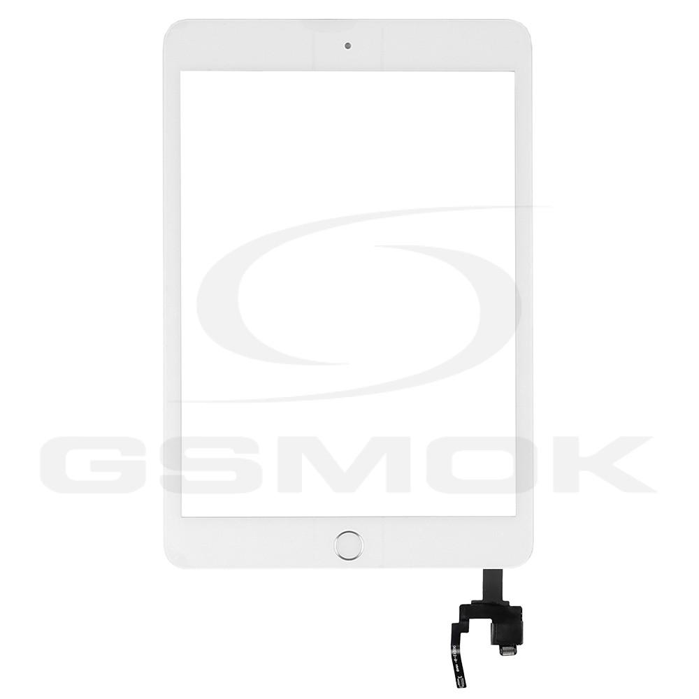 PANEL DOTYKOWY IPAD MINI 3 (A1599, A1600) BIAŁY Z UKŁADEM IC I TAŚMĄ KLEJĄCĄ I PRZYCISKIEM HOME