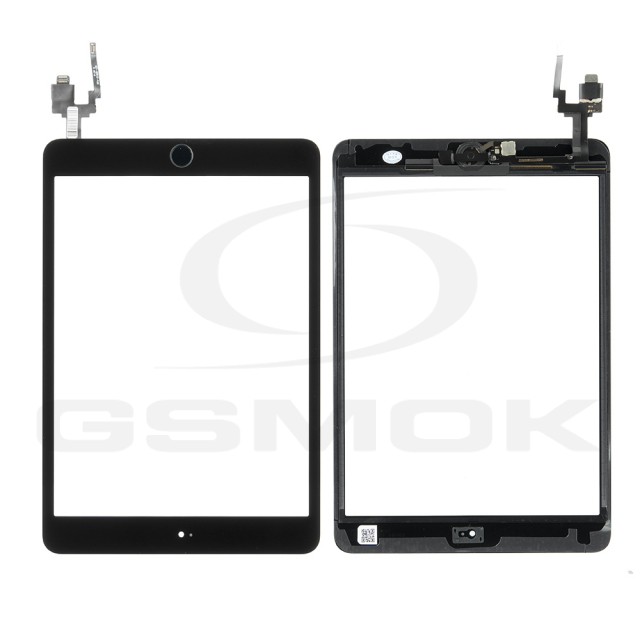 PANEL DOTYKOWY IPAD MINI 3 (A1599, A1600) CZARNY Z UKŁADEM IC, TAŚMĄ KLEJĄCĄ I PRZYCISKIEM HOME