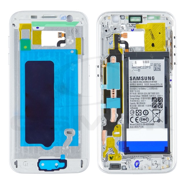 RAMKA ŚRODKOWA OBUDOWA SAMSUNG G930 GALAXY S7 SREBRNA GH82-13348A [ORYGINAŁ]