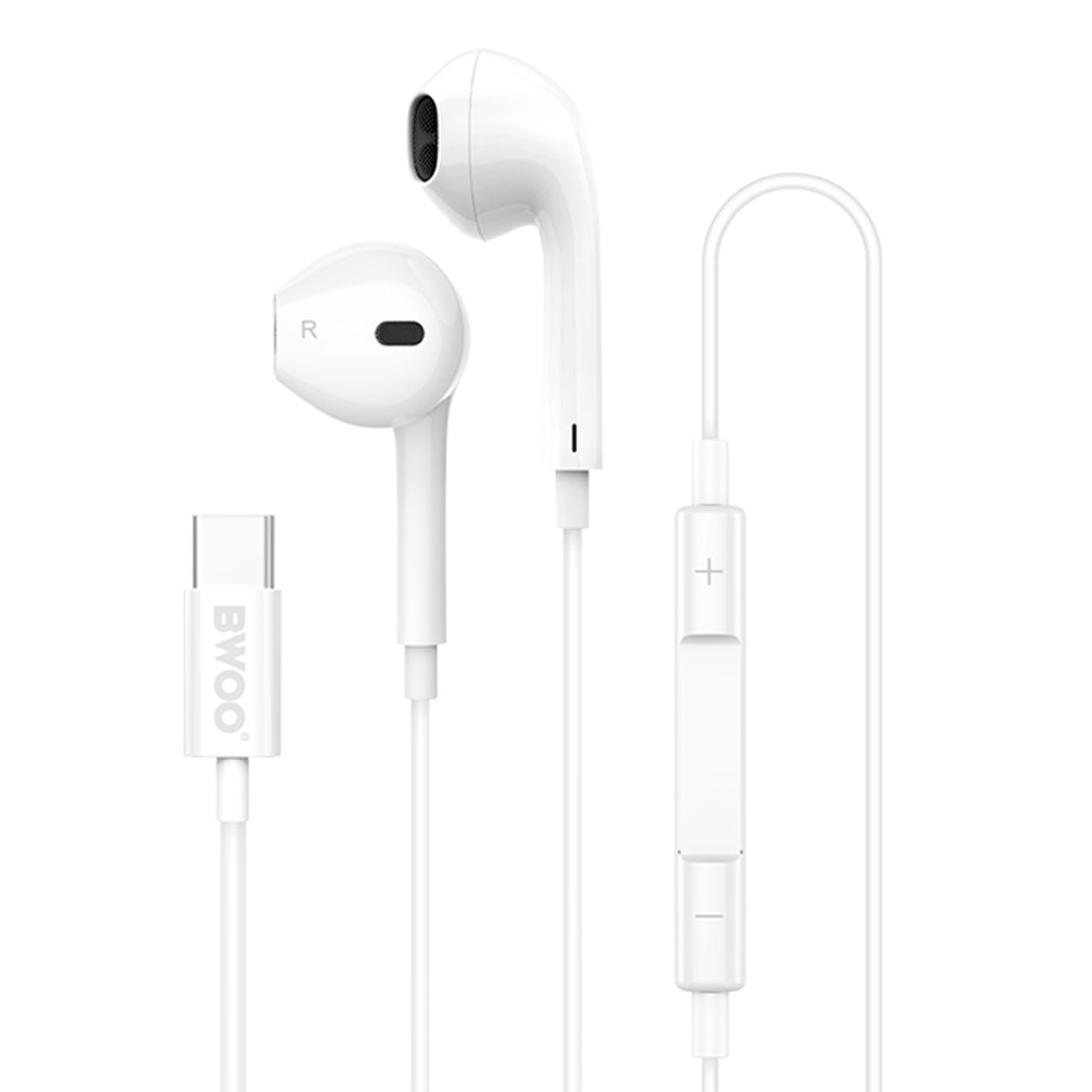SŁUCHAWKI HF STEREO BWOO HF175 USB-C BIAŁE