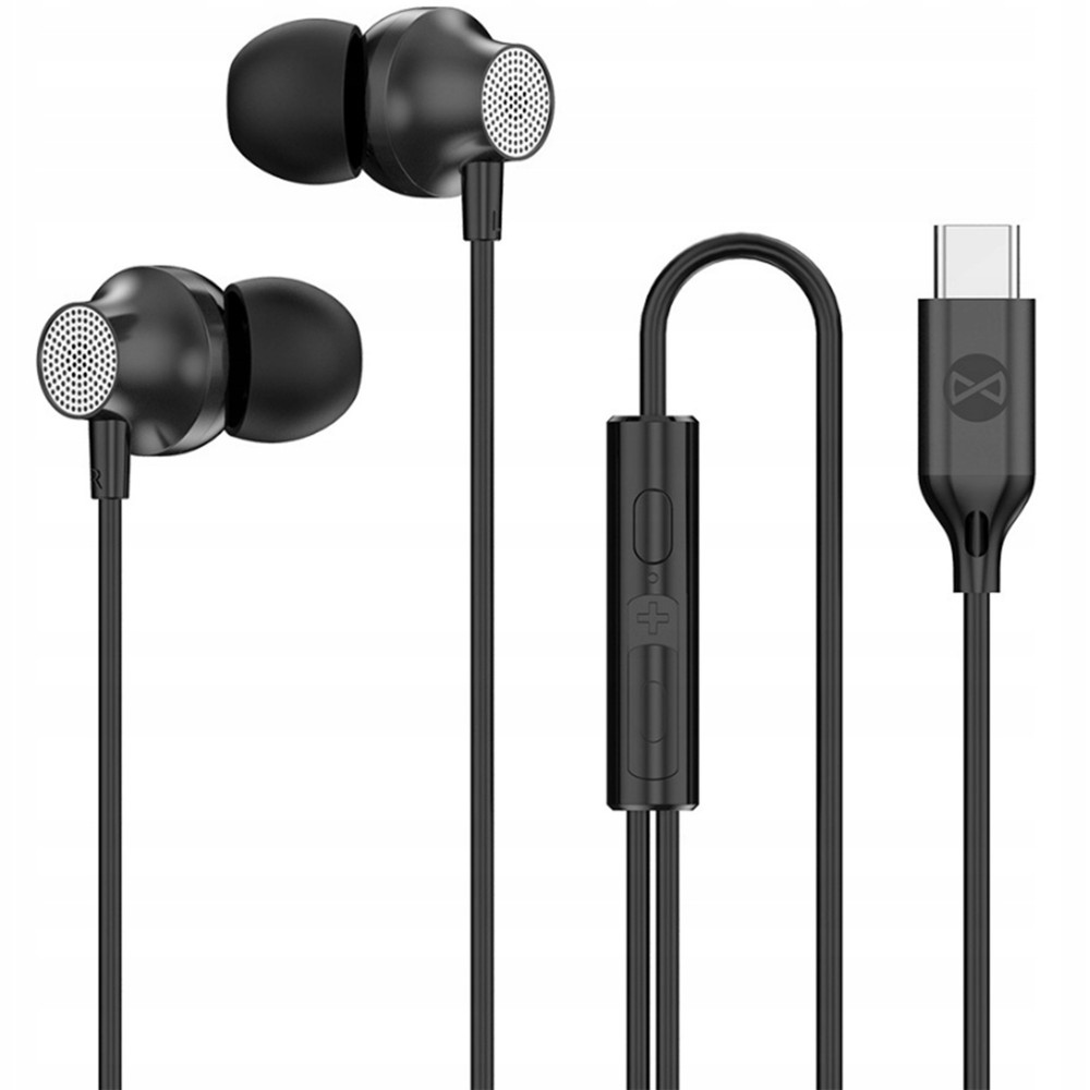 SŁUCHAWKI HF STEREO FOREVER EP-02 USB-C CZARNE