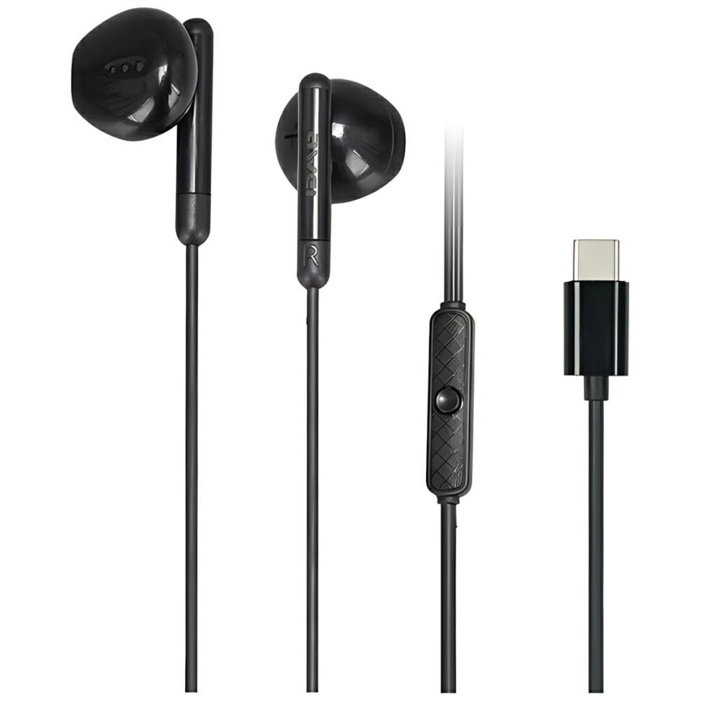 SŁUCHAWKI STEREO AWEI PC-6T USB-C CZARNE