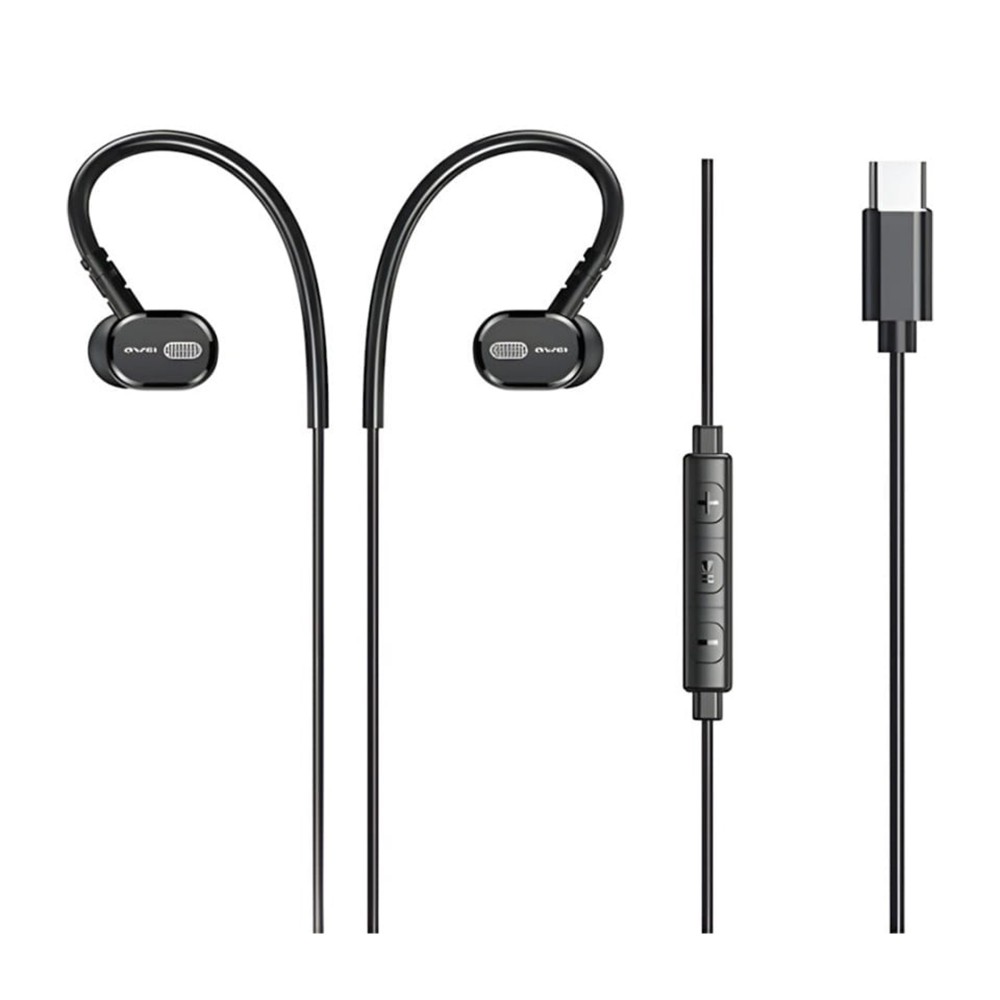 SŁUCHAWKI STEREO AWEI TC-6 USB-C CZARNY