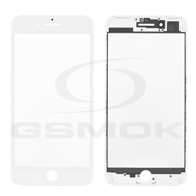 SZYBKA IPHONE 7 PLUS BIAŁA Z RAMKĄ I KLEJEM OCA