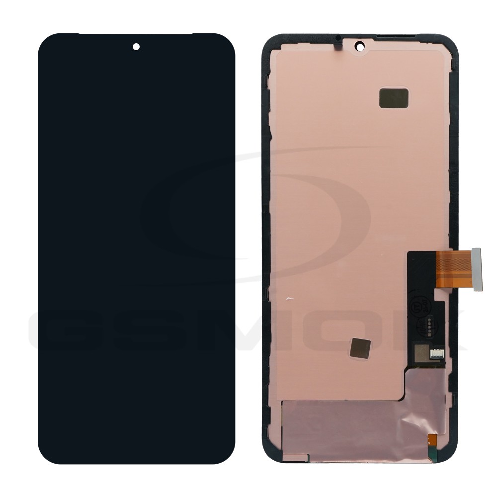 WYŚWIETLACZ LCD DO GOOGLE PIXEL 8 CZARNY BEZ TAŚMY CZYTNIKA LINII PAPILARNYCH OKRĄGŁY OTWÓR NA KAMERĘ [OLED]