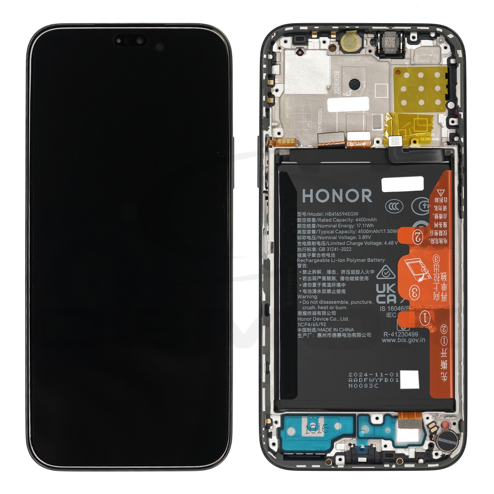 WYŚWIETLACZ LCD DO HUAWEI HONOR 200 LITE CZARNY Z RAMKĄ I BATERIĄ  0235ALPR ORYGINAŁ SERVICE PACK