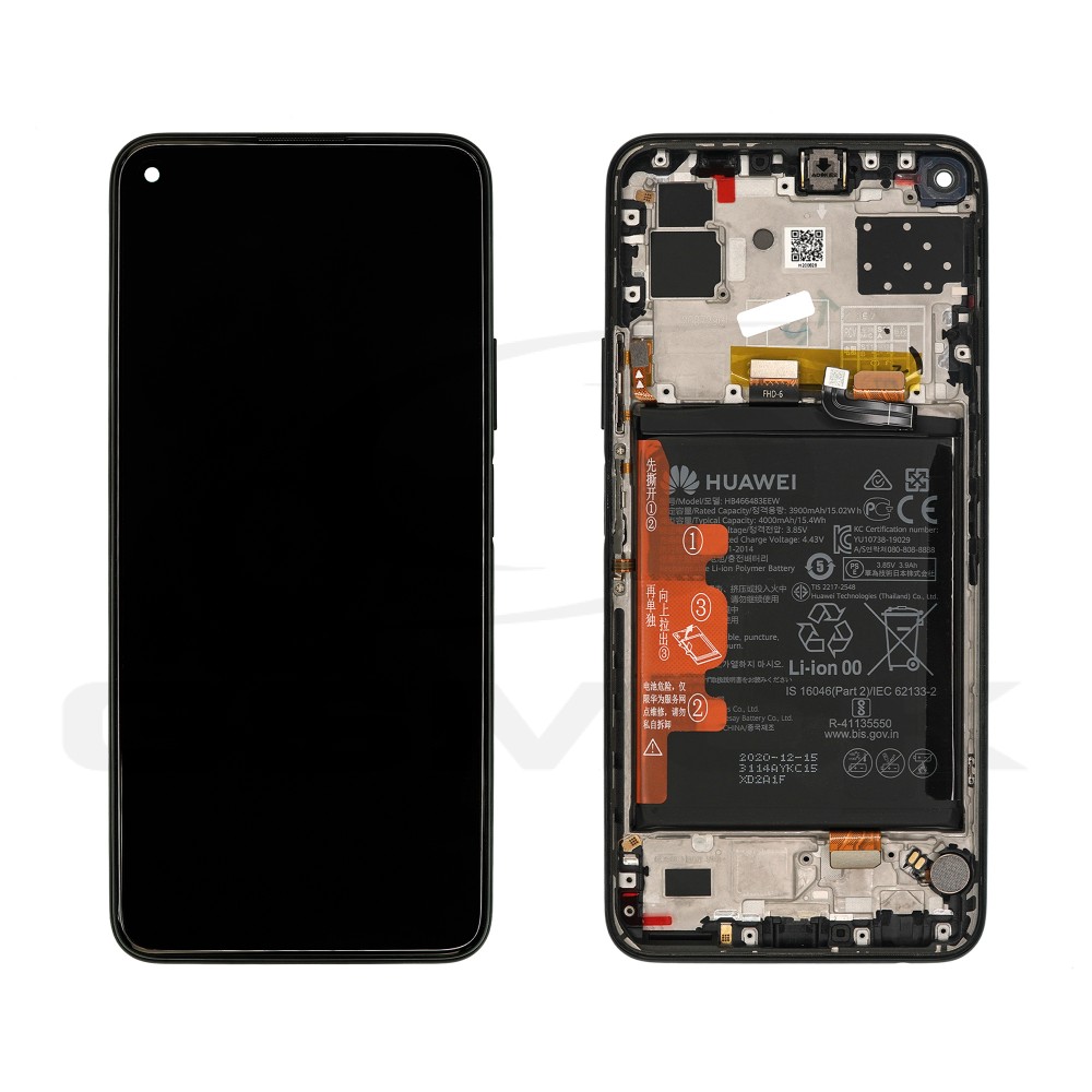 WYŚWIETLACZ LCD DO HUAWEI HONOR 30S Z BATERIĄ CZARNY 02353NRB ORYGINAŁ SERVICE PACK
