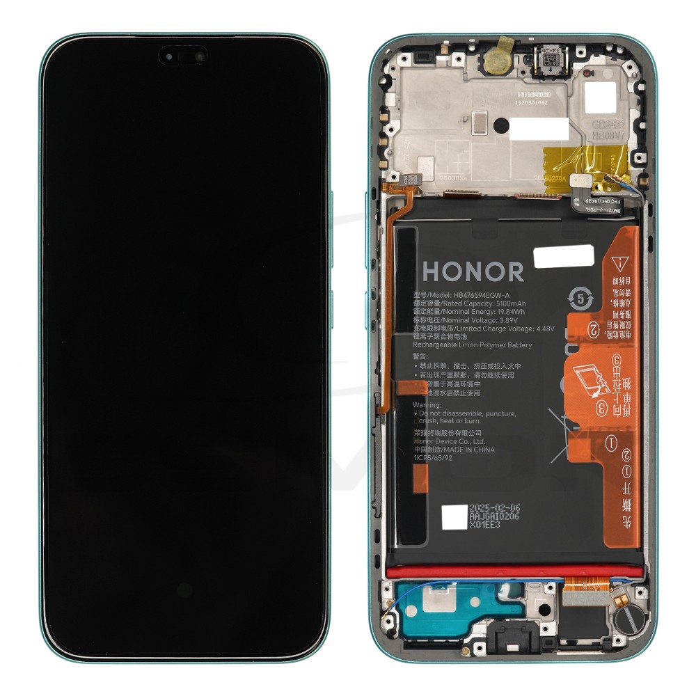 WYŚWIETLACZ LCD DO HUAWEI HONOR 400 LITE 5G Z RAMKĄ I BATERIĄ ZIELONY 0235ANTB ORYGINAŁ SERVICE PACK