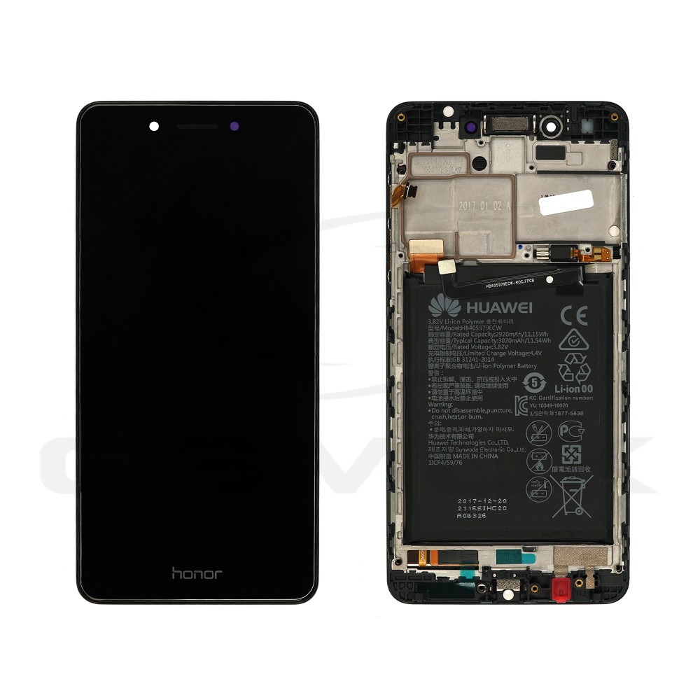 WYŚWIETLACZ LCD DO HUAWEI HONOR 6C Z RAMKĄ I BATERIĄ SZARY 02351FUV ORYGINAŁ SERVICE PACK
