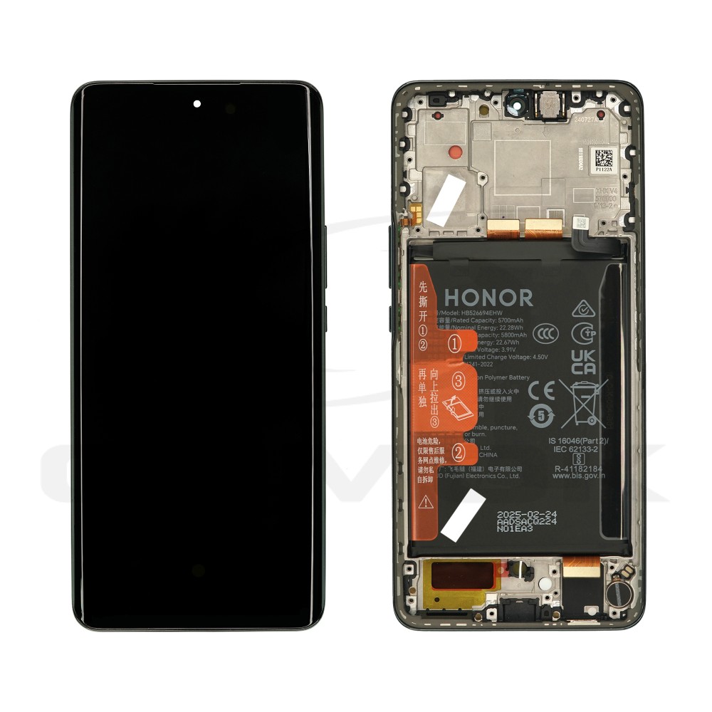 WYŚWIETLACZ LCD DO HUAWEI HONOR X50 CZARNY Z RAMKĄ I BATERIĄ 0235AGJG ORYGINAŁ SERVICE PACK