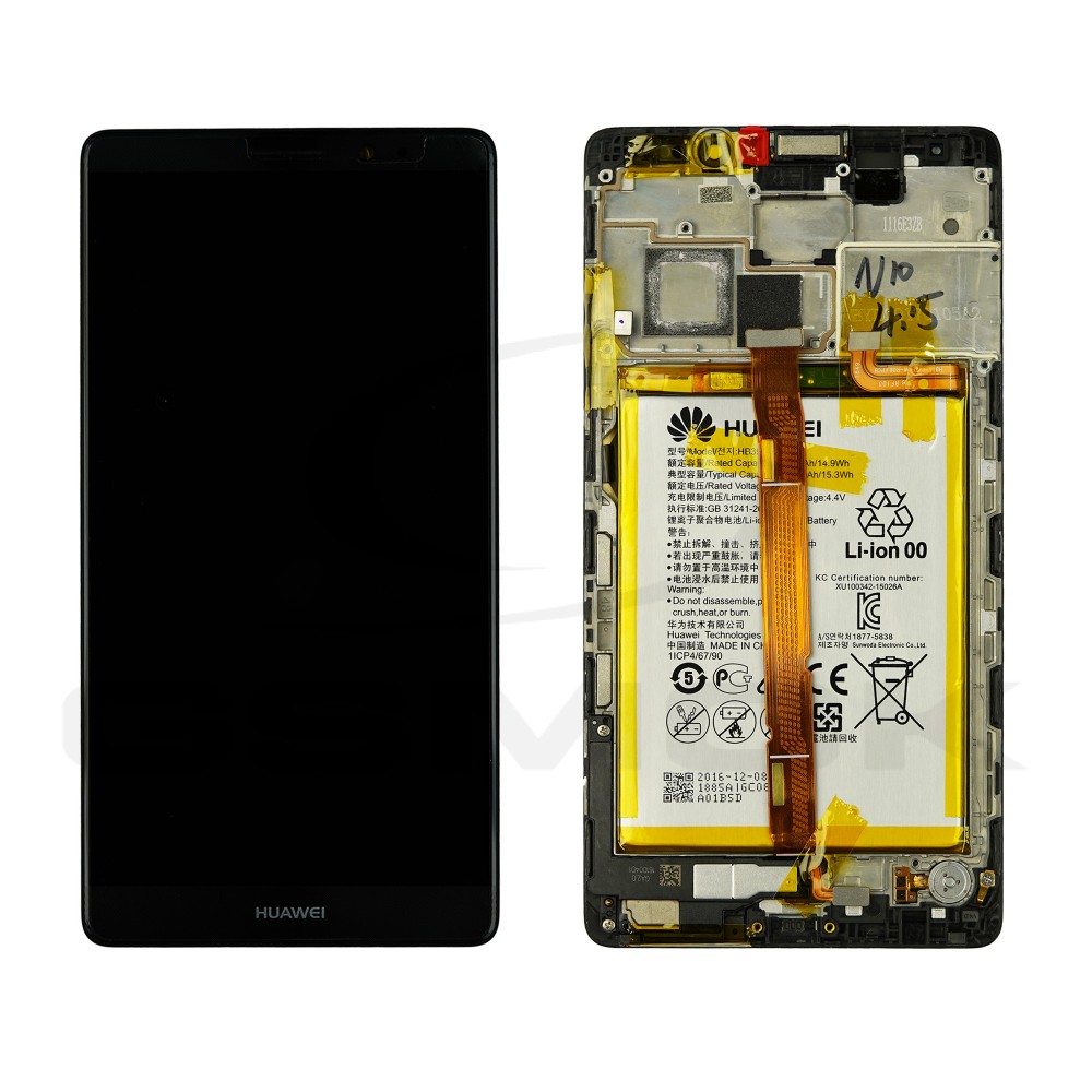 WYŚWIETLACZ LCD DO HUAWEI MATE 8 CZARNY Z RAMKĄ I BATERIĄ 02350PJX ORYGINAŁ SERVICE PACK