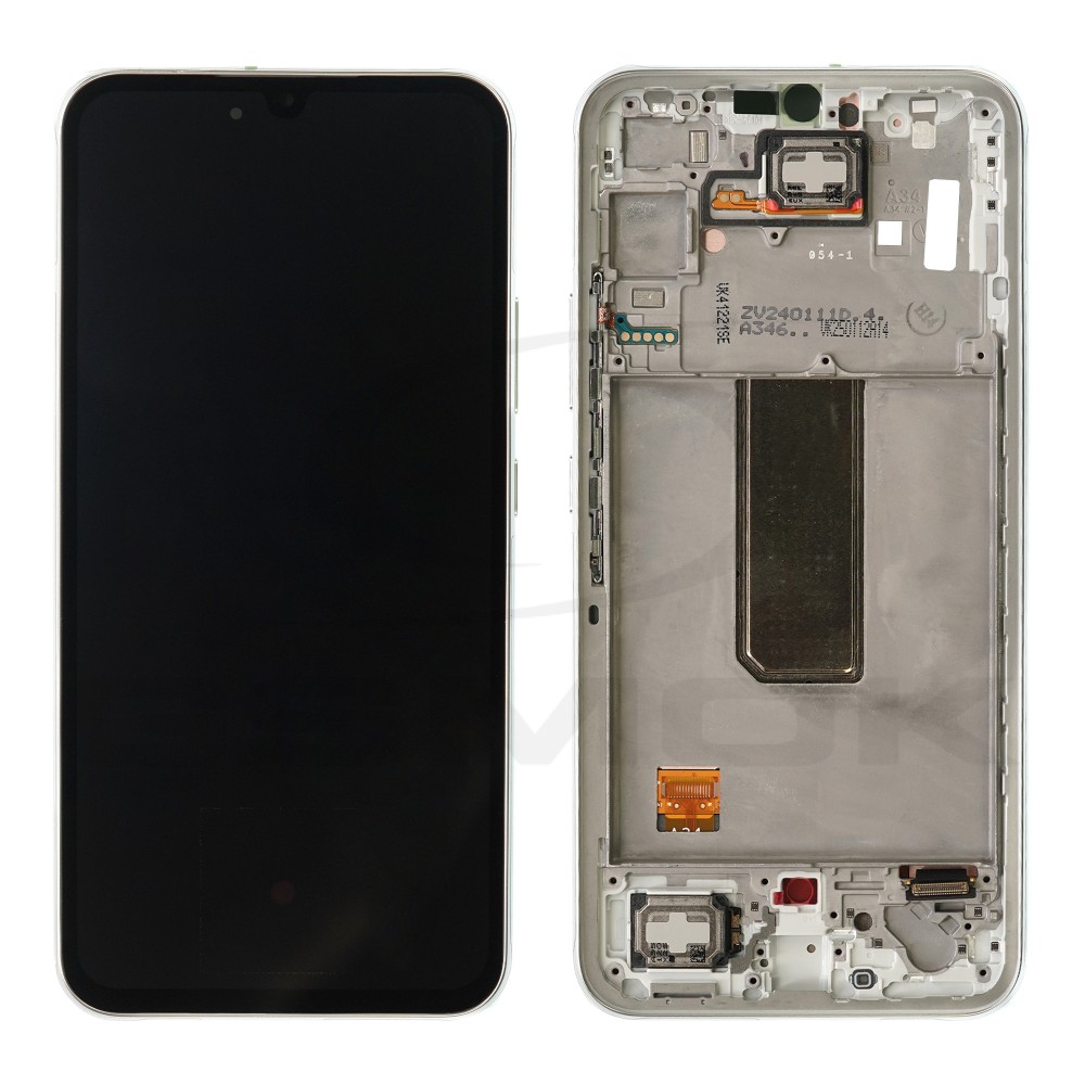 WYŚWIETLACZ LCD DO SAMSUNG A346 GALAXY A34 SREBRNY Z RAMKĄ GH82-31200B GH82-31201B ORYGINAŁ SERVICE PACK