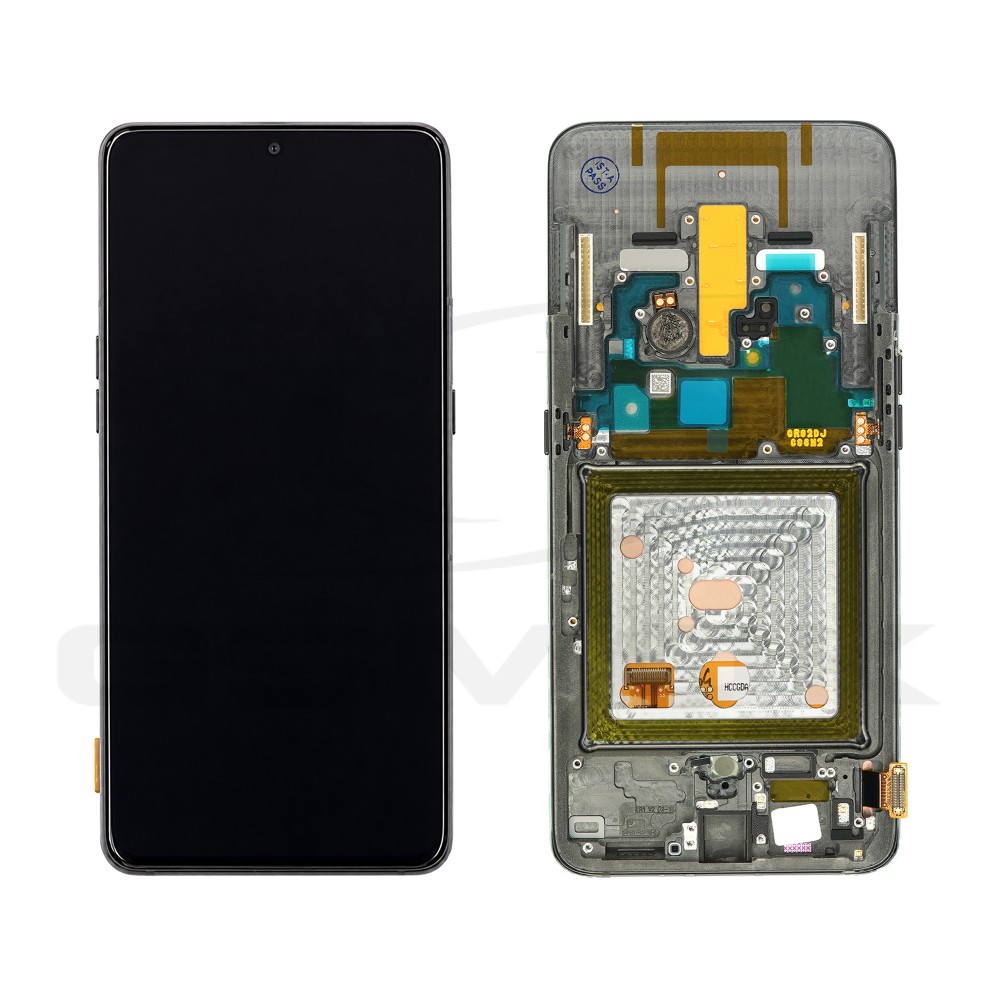 WYŚWIETLACZ LCD DO SAMSUNG A805 GALAXY A80 CZARNY Z RAMKĄ GH82-20348A, GH82-20390A, GH82-20368A ORYGINAŁ SERVICE PACK