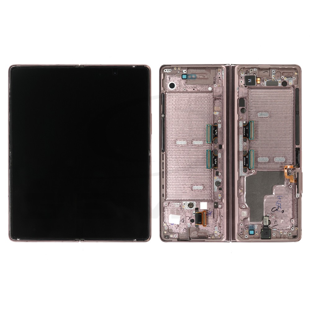 WYŚWIETLACZ LCD DO SAMSUNG F916 GALAXY FOLD 2 5G BRĄZOWY ZE NIEBIESKI ZAWIASEM GH82-24297D ORYGINAŁ SERVICE PACK