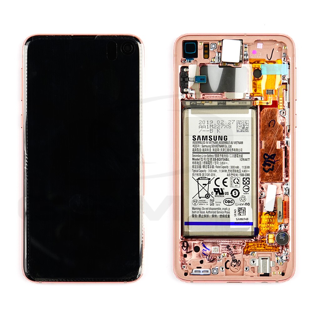 WYŚWIETLACZ LCD DO SAMSUNG G970 GALAXY S10E RÓŻOWY Z RAKMĄ I BATERIĄ GH82-18843D ORYGINAŁ SERVICE PACK