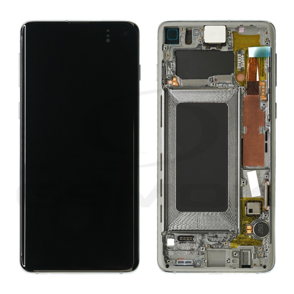 WYŚWIETLACZ LCD DO SAMSUNG G973 GALAXY S10 BIAŁY Z RAMKĄ GH82-18850B GH82-18835B GH82-18860B ORYGINAŁ SERVICE PACK