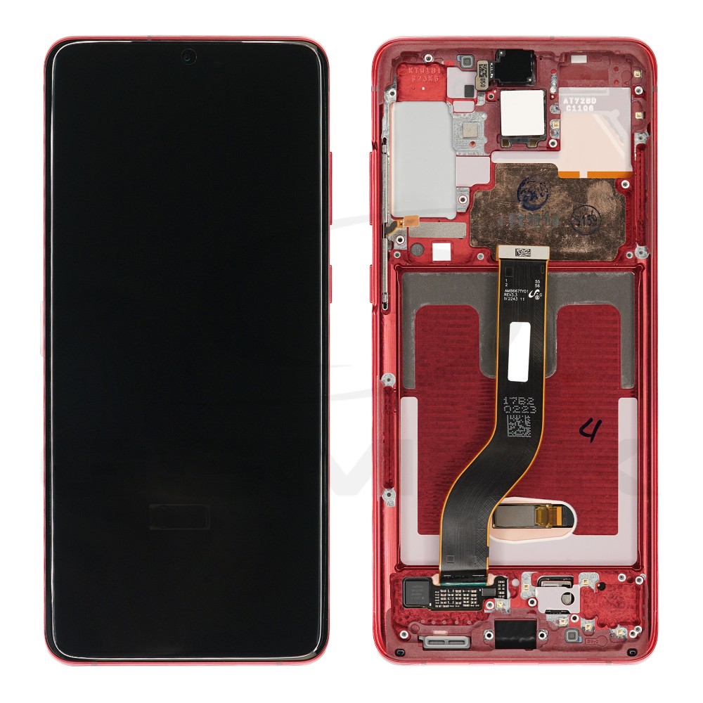 WYŚWIETLACZ LCD DO SAMSUNG G985 G986 GALAXY S20 PLUS CZERWONY Z RAMKĄ GH82-31441G GH82-22134G GH82-22145G GH82-31442G ORYGINAŁ SERVICE PACK