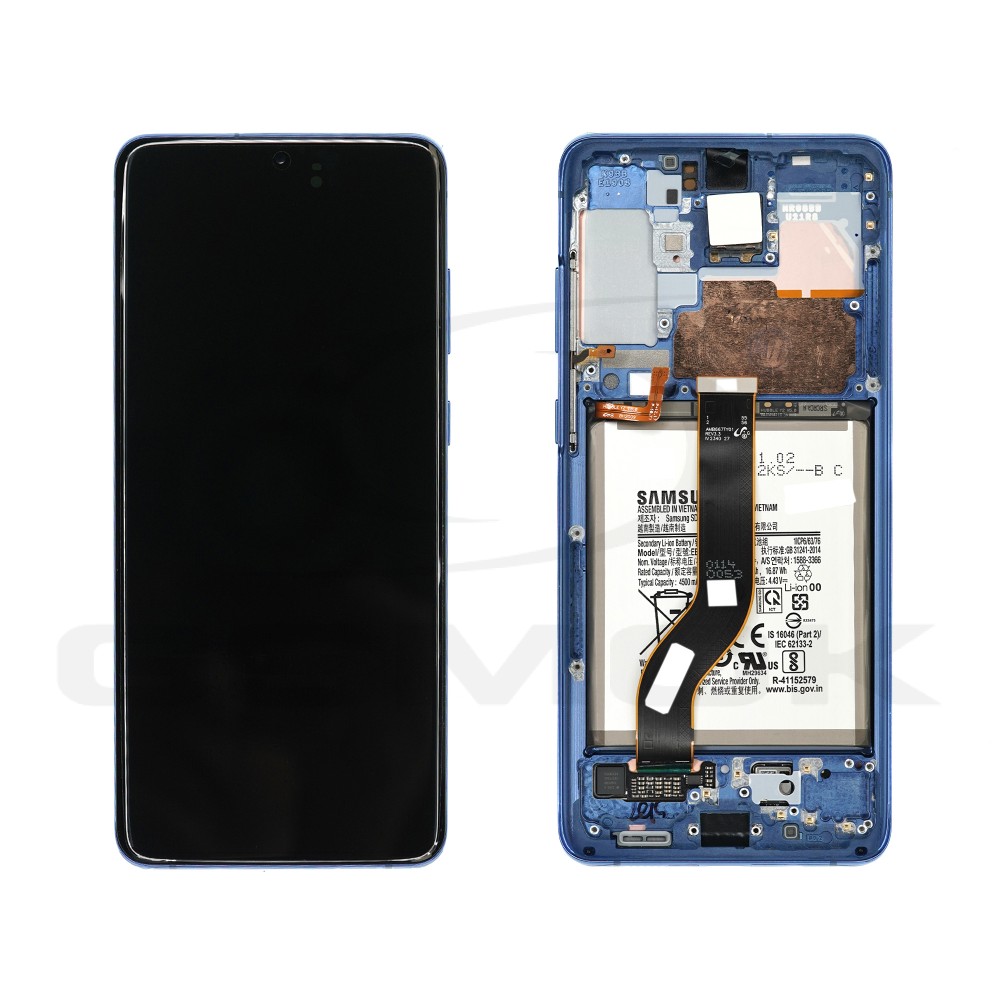 WYŚWIETLACZ LCD DO SAMSUNG G986 GALAXY S20 PLUS Z RAMKĄ I BATERIĄ NIEBIESKI GH82-31430H ORYGINAŁ SERVICE PACK