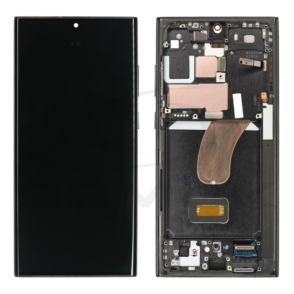 WYŚWIETLACZ LCD DO SAMSUNG S918 GALAXY S23 ULTRA CZARNY Z RAMKĄ BEZ KAMERY ASSEMBLED