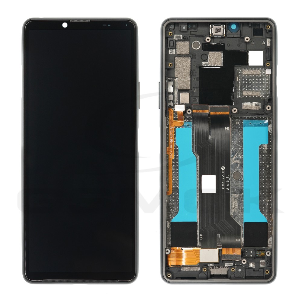 WYŚWIETLACZ LCD + PANEL DOTYKOWY KOMPLET SONY XPERIA 10 III BT52 Z RAMKĄ CZARNY A5034092A A5034092B ORYGINAŁ SERVICE PACK