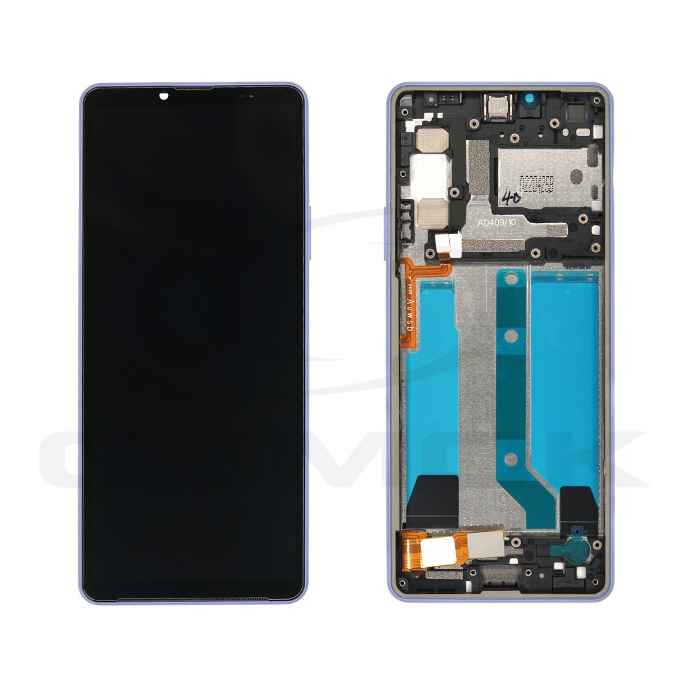 WYŚWIETLACZ LCD DO SONY XPERIA 10 IV Z RAMKĄ FIOLETOWY A5047176A ORYGINAŁ SERVICE PACK