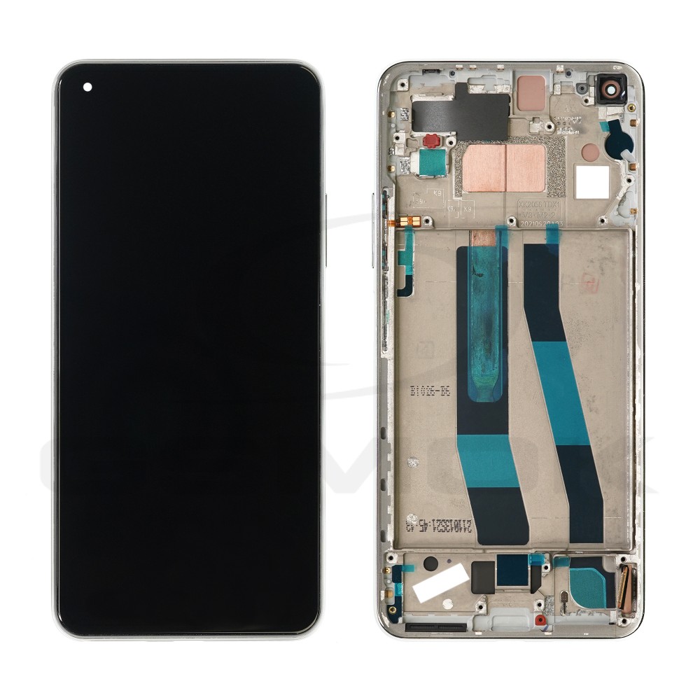 WYŚWIETLACZ LCD DO XIAOMI MI 11 LITE NE 5G Z RAMKĄ BIAŁY SREBRNY 5600040K9D00 56000N00K900 ORYGINAŁ SERVICE PACK