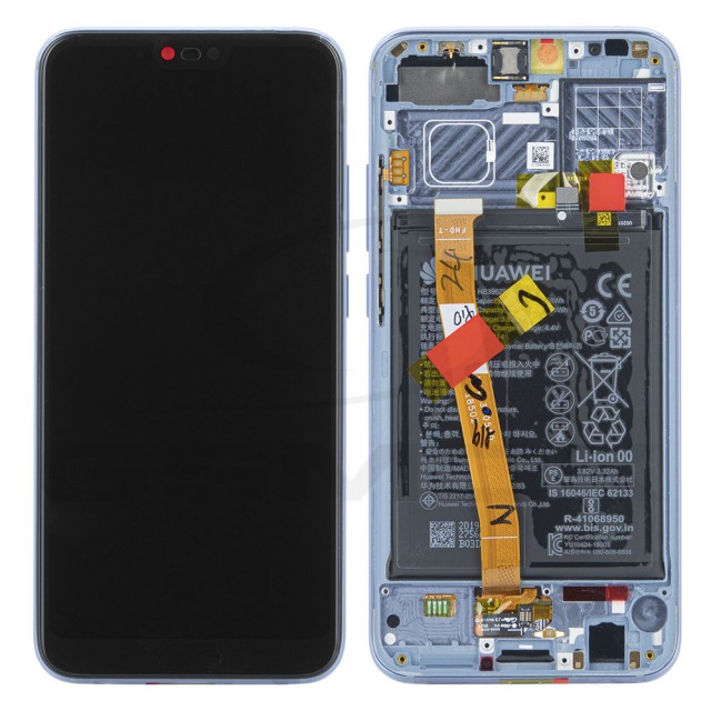 WYŚWIETLACZ LCD DO HUAWEI HONOR 10 Z RAMKĄ I BATERIĄ SZARY 02351XAE ORYGINAŁ SERVICE PACK
