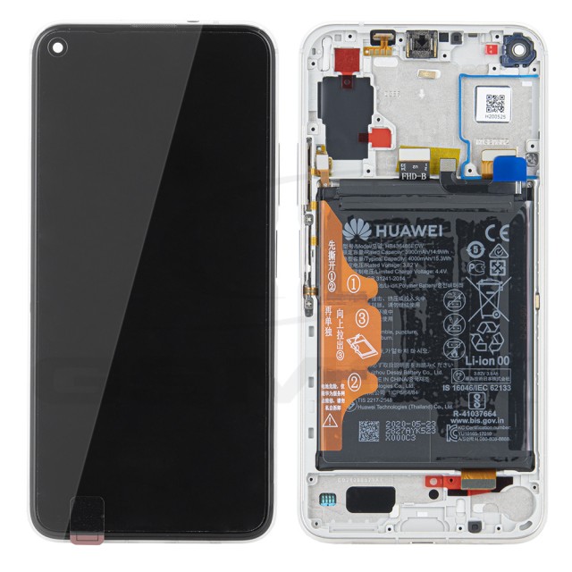 WYŚWIETLACZ LCD DO HUAWEI HONOR 20 PRO Z RAMKĄ I BATERIĄ BIAŁY 02352VKN ORYGINAŁ SERVICE PACK