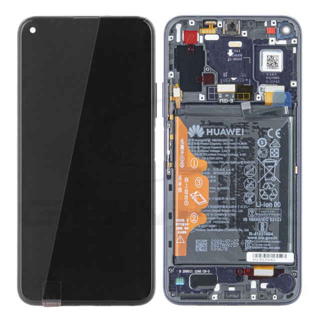 WYŚWIETLACZ LCD DO HUAWEI HONOR 20 PRO Z RAMKĄ I BATERIĄ FIOLETOWY 02352VKJ ORYGINAŁ SERVICE PACK