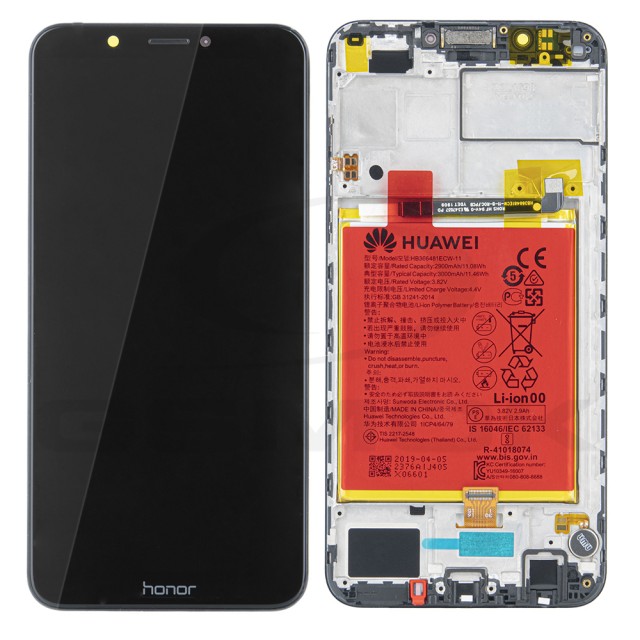 WYŚWIETLACZ LCD DO HUAWEI HONOR 7C Z RAMKĄ I BATERIĄ CZARNY 02351USW ORYGINAŁ SERVICE PACK