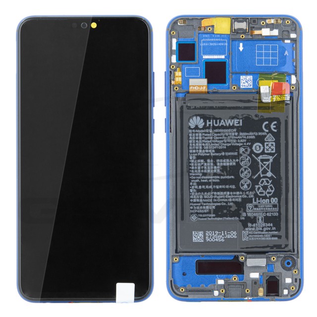 WYŚWIETLACZ LCD DO HUAWEI HONOR 8X Z RAMKĄ I BATERIĄ NIEBIESKI 02352EAQ ORYGINAŁ SERVICE PACK