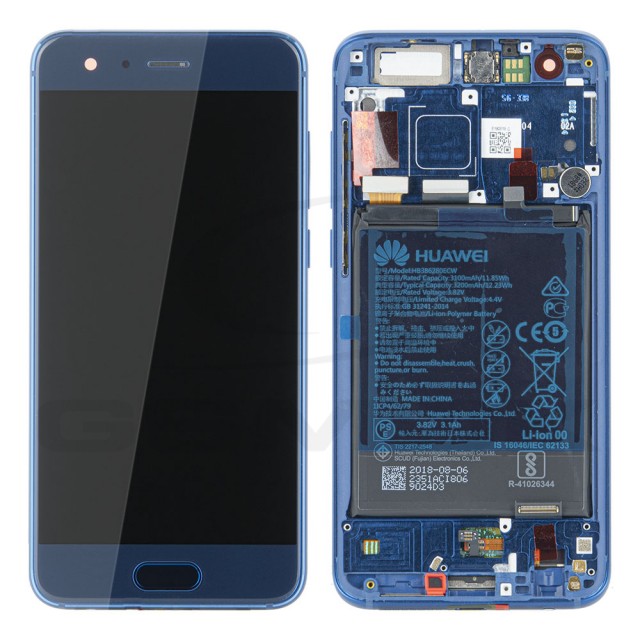 WYŚWIETLACZ LCD DO HUAWEI HONOR 9 STF-L09 Z RAMKĄ I BATERIĄ NIEBIESKI 02351LBV ORYGINAŁ SERVICE PACK