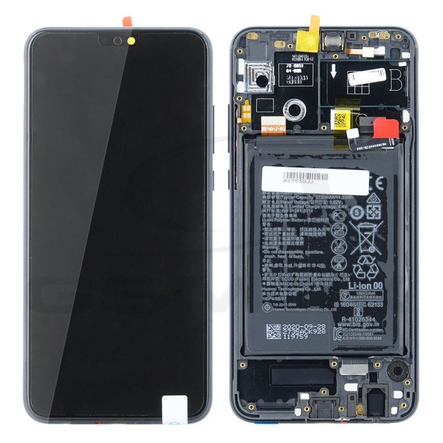 WYŚWIETLACZ LCD DO HUAWEI HONOR 9X LITE Z RAMKĄ I BATERIĄ CZARNY 02353QJJ ORYGINAŁ SERVICE PACK