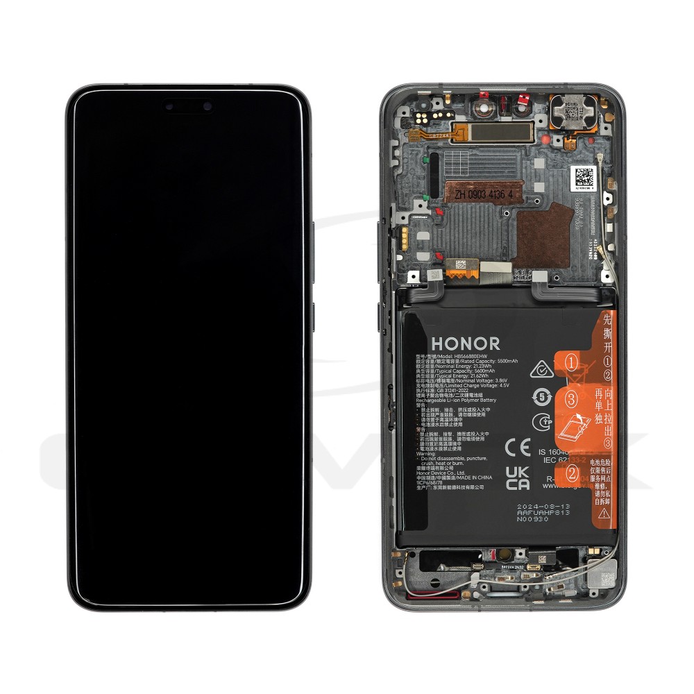 WYŚWIETLACZ LCD + PANEL DOTYKOWY KOMPLET HUAWEI HONOR MAGIC 6 PRO Z RAMKĄ I BATERIĄ CZARNY 0235AJLM ORYGINAŁ SERVICE PACK