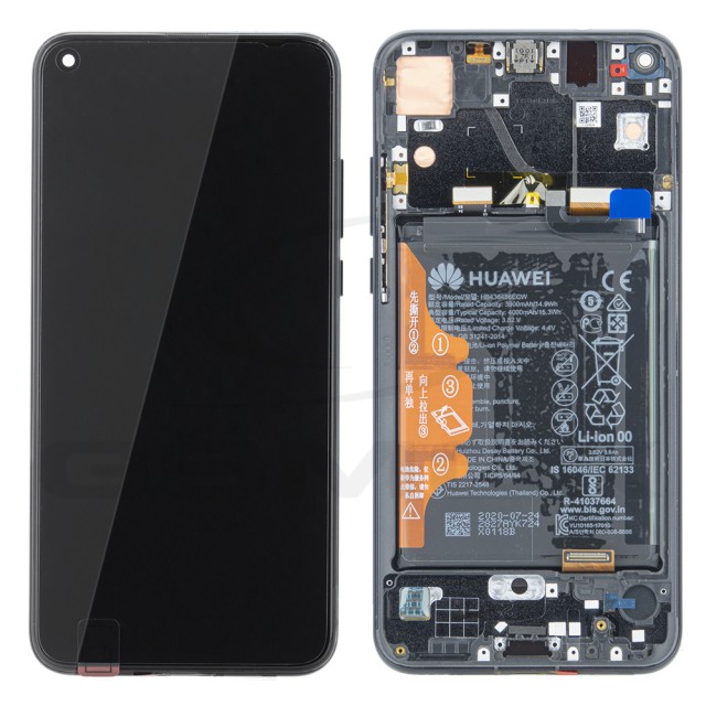 WYŚWIETLACZ LCD DO HUAWEI HONOR VIEW 20 Z RAMKĄ I BATERIĄ CZARNY 02352JKP ORYGINAŁ SERVICE PACK