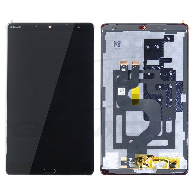 WYŚWIETLACZ LCD DO HUAWEI MEDIAPAD M5 SHT-AL09 SHT-W09 CZARNY Z CZYTNIKIEM LINII PAPILARNYCH 02351VKB ORYGINAŁ SERVICE PACK