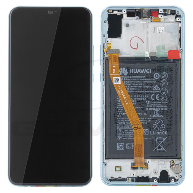 WYŚWIETLACZ LCD DO HUAWEI NOVA 3 PAR-LX1 PAR-LX1M PAR-LX9 Z RAMKĄ I BATERIĄ NIEBIESKI 02352BQN 02352DTJ ORYGINAŁ SERVICE PACK