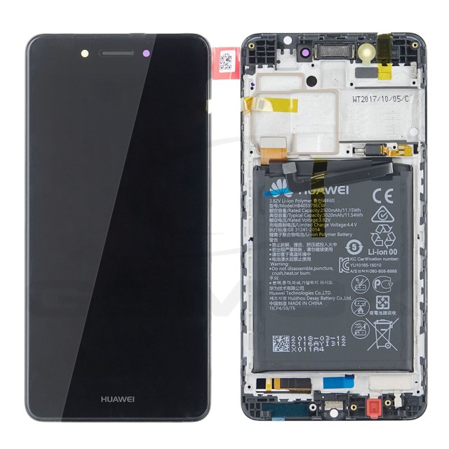 WYŚWIETLACZ LCD DO HUAWEI NOVA SMART DIG-L21 Z RAMKĄ I BATERIĄ SZARY 02351BKC ORYGINAŁ SERVICE PACK