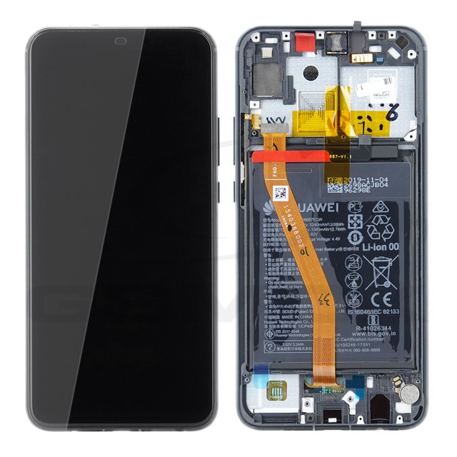 WYŚWIETLACZ LCD DO HUAWEI P SMART PLUS Z RAMKĄ I BATERIĄ CZARNY 02352BUE ORYGINAŁ SERVICE PACK