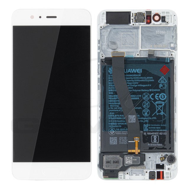 WYŚWIETLACZ LCD DO HUAWEI P10 VTR-L09 VTR-L29 Z RAMKĄ I BATERIĄ ZŁOTY 02351DJF 02351DGF ORYGINAŁ SERVICE PACK