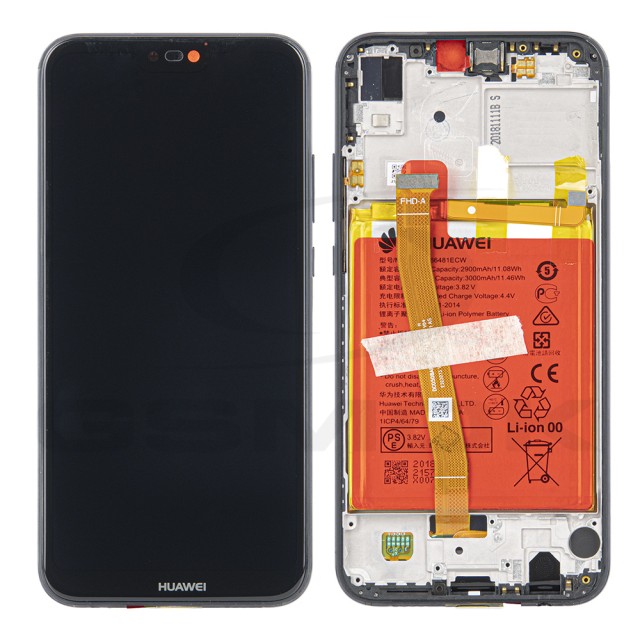 WYŚWIETLACZ LCD DO HUAWEI P20 LITE Z RAMKĄ I BATERIĄ CZARNY 02351VPR 02351XTY ORYGINAŁ SERVICE PACK