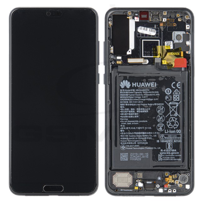 WYŚWIETLACZ LCD DO HUAWEI P20 PRO Z RAMKĄ I BATERIĄ CZARNY 02351WQK 02351WQE ORYGINAŁ SERVICE 