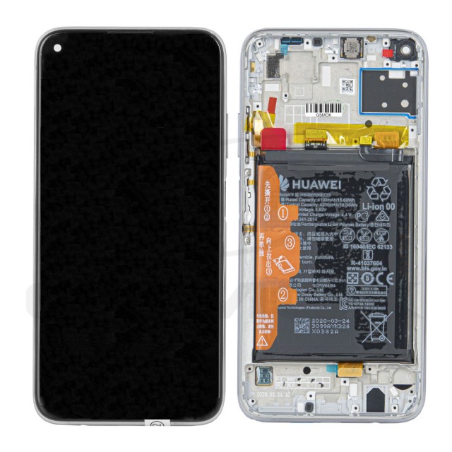 WYŚWIETLACZ LCD DO HUAWEI P40 LITE Z RAMKĄ I BATERIĄ BREATHING CRYSTAL 02353KFV ORYGINAŁ SERVICE PACK