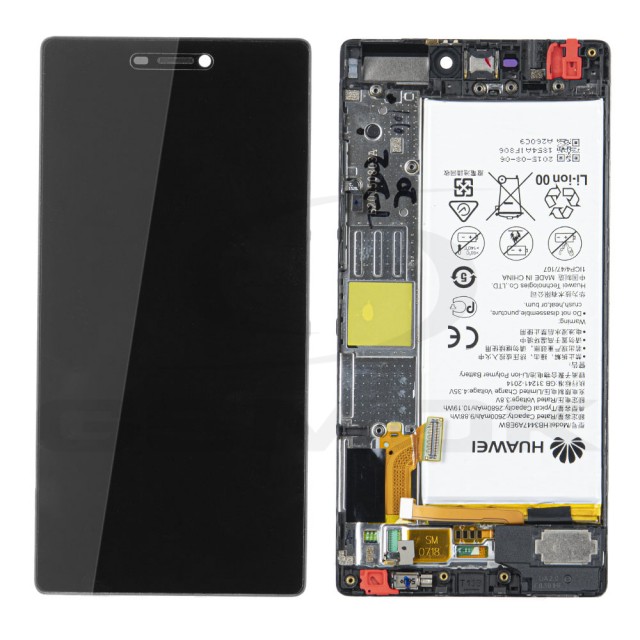 WYŚWIETLACZ LCD DO HUAWEI P8 GRA-L09 Z RAMKĄ I BATERIĄ CZARNY 02350GRW ORYGINAŁ SERVICE PACK