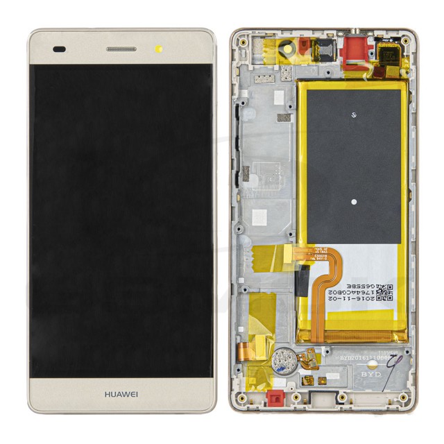 WYŚWIETLACZ LCD DO HUAWEI P8 LITE Z RAMKĄ I BATERIĄ ZŁOTY 02350KGP ORYGINAŁ SERVICE PACK