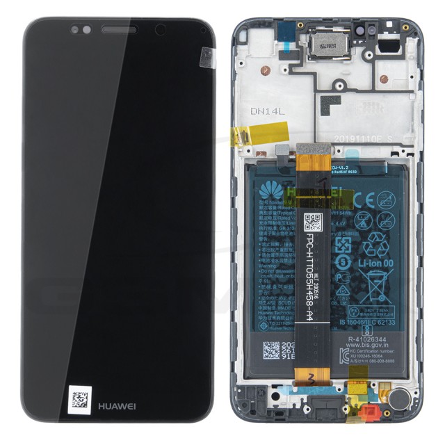 WYŚWIETLACZ LCD DO HUAWEI Y5 PRIME 2018 Z RAMKĄ I BATERIĄ CZARNY 02351XHU ORYGINAŁ SERVICE PACK