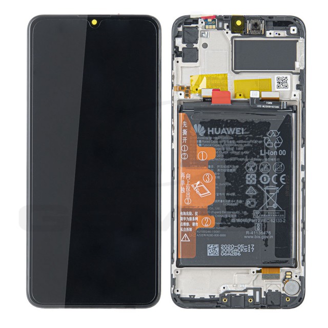 WYŚWIETLACZ LCD DO HUAWEI Y6P Z RAMKĄ I BATERIĄ CZARNY 02353LKV ORYGINAŁ SERVICE PACK